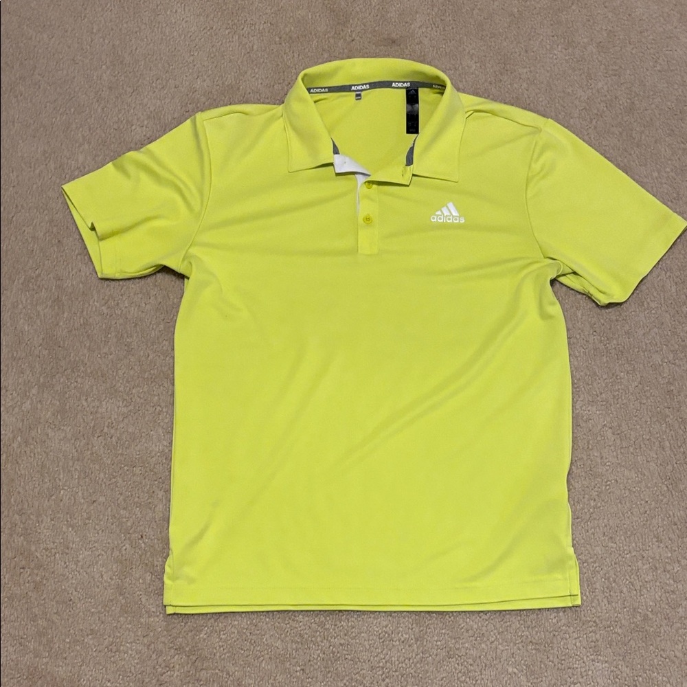 Adidas Men's Neon Yellow Performance Polo Shirt